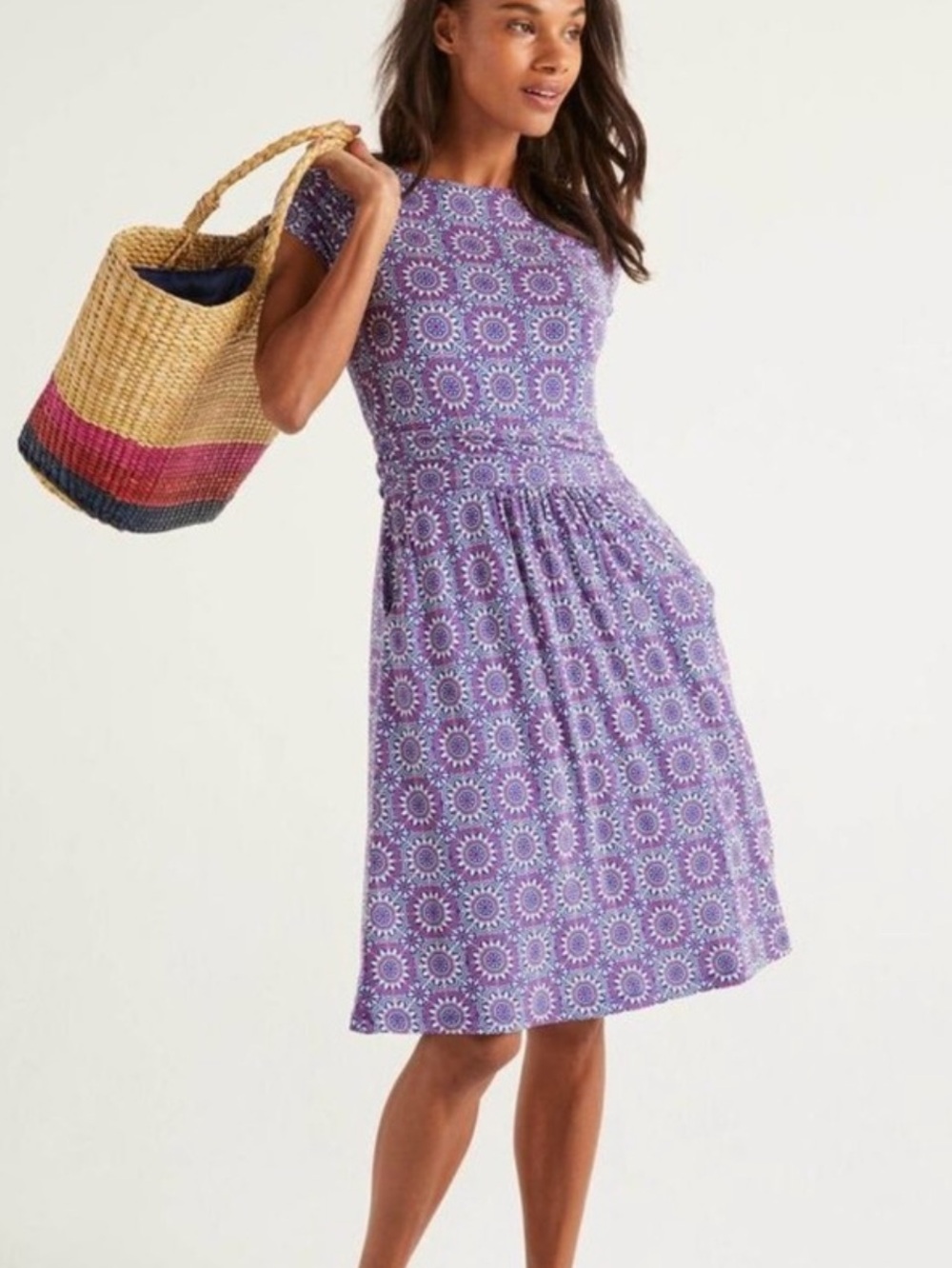 Boden Amelie stretch jerseys knit midi dress with pockets